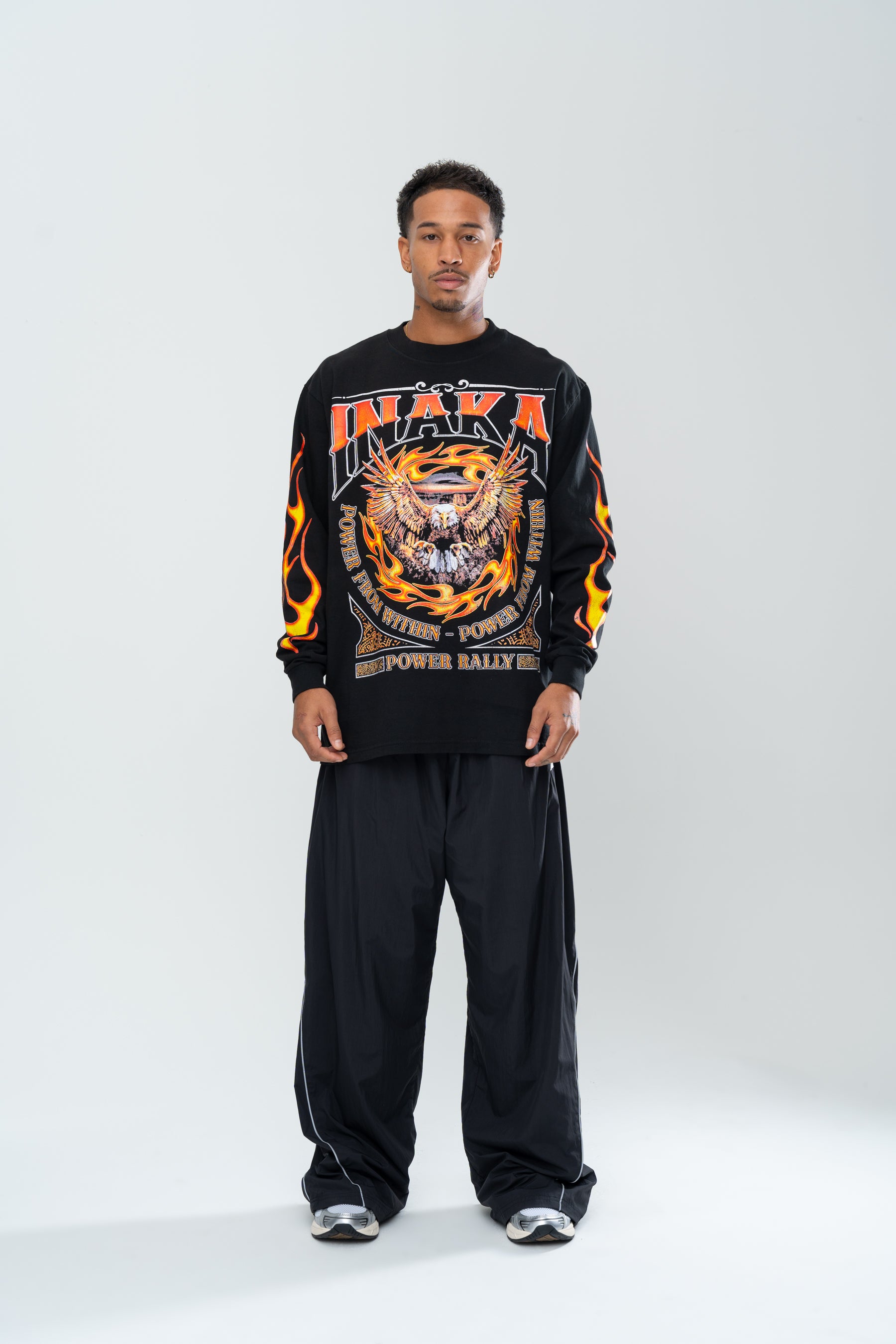 INAKA FLAME EAGLE LONG SLEEVE - BLACK
