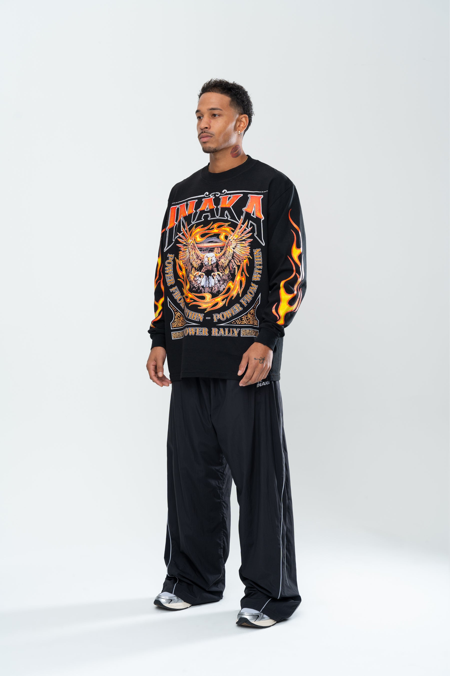 INAKA FLAME EAGLE LONG SLEEVE - BLACK