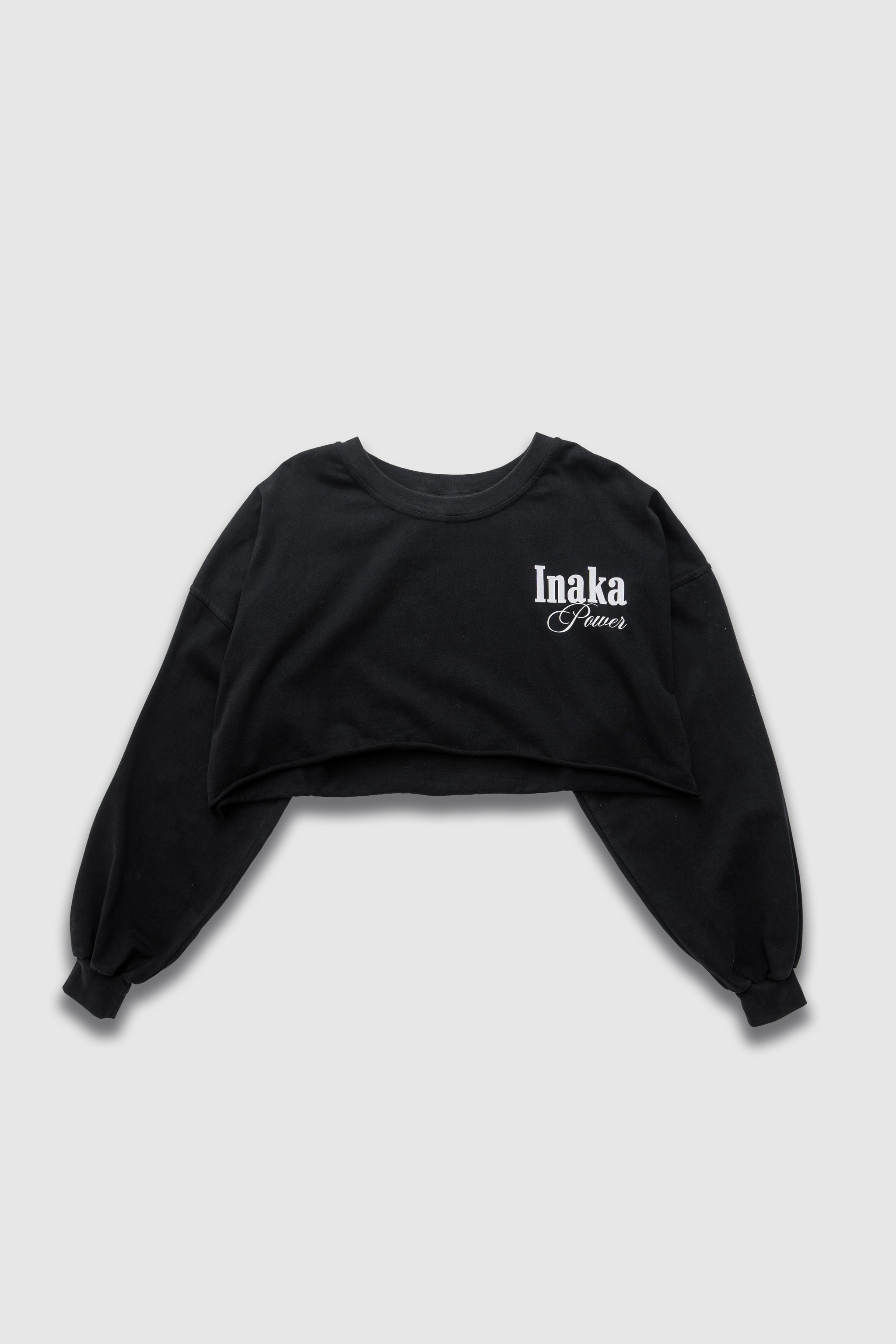 WOMENS CROPPED LONG SLEEVE - VINTAGE BLACK