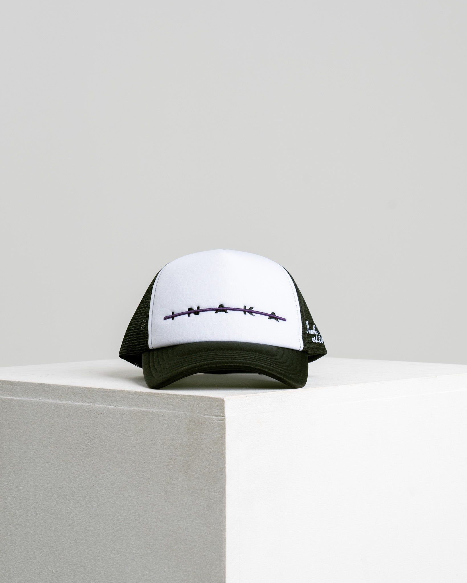 Strikethrough Trucker Hat - White/Purple