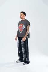 HEARTLESS CUTOFF TEE - VINTAGE BLACK
