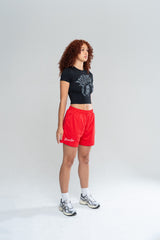 FLORAL GRUNGE BABY TEE - BLACK