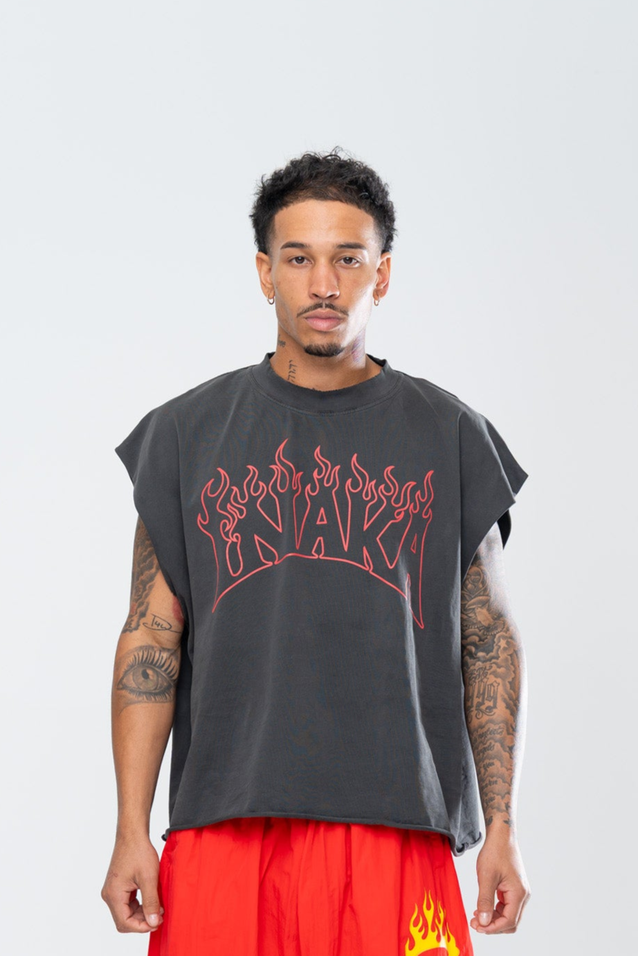 BURNOUT CUTOFF TEE - VINTAGE BLACK