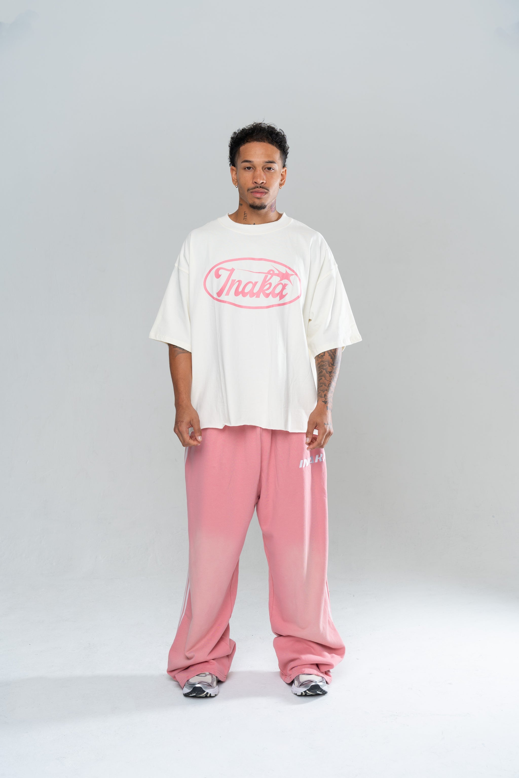 STARLIGHT CROPPED TEE - CREAM/PINK