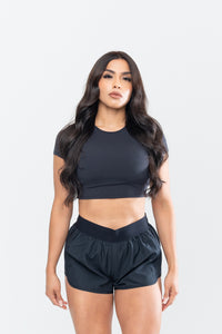 Ivy Cropped Tee - Onyx