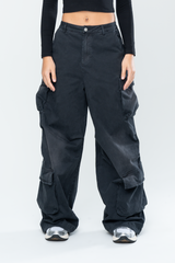 INAKA BAGGY CARGO PANTS - VINTAGE BLACK