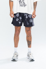 CRUCIFIX MESH SHORTS - BLACK