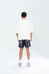 CRUCIFIX MESH SHORTS - BLACK