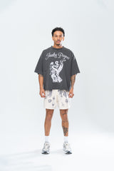 CRUCIFIX MESH SHORTS - CREAM