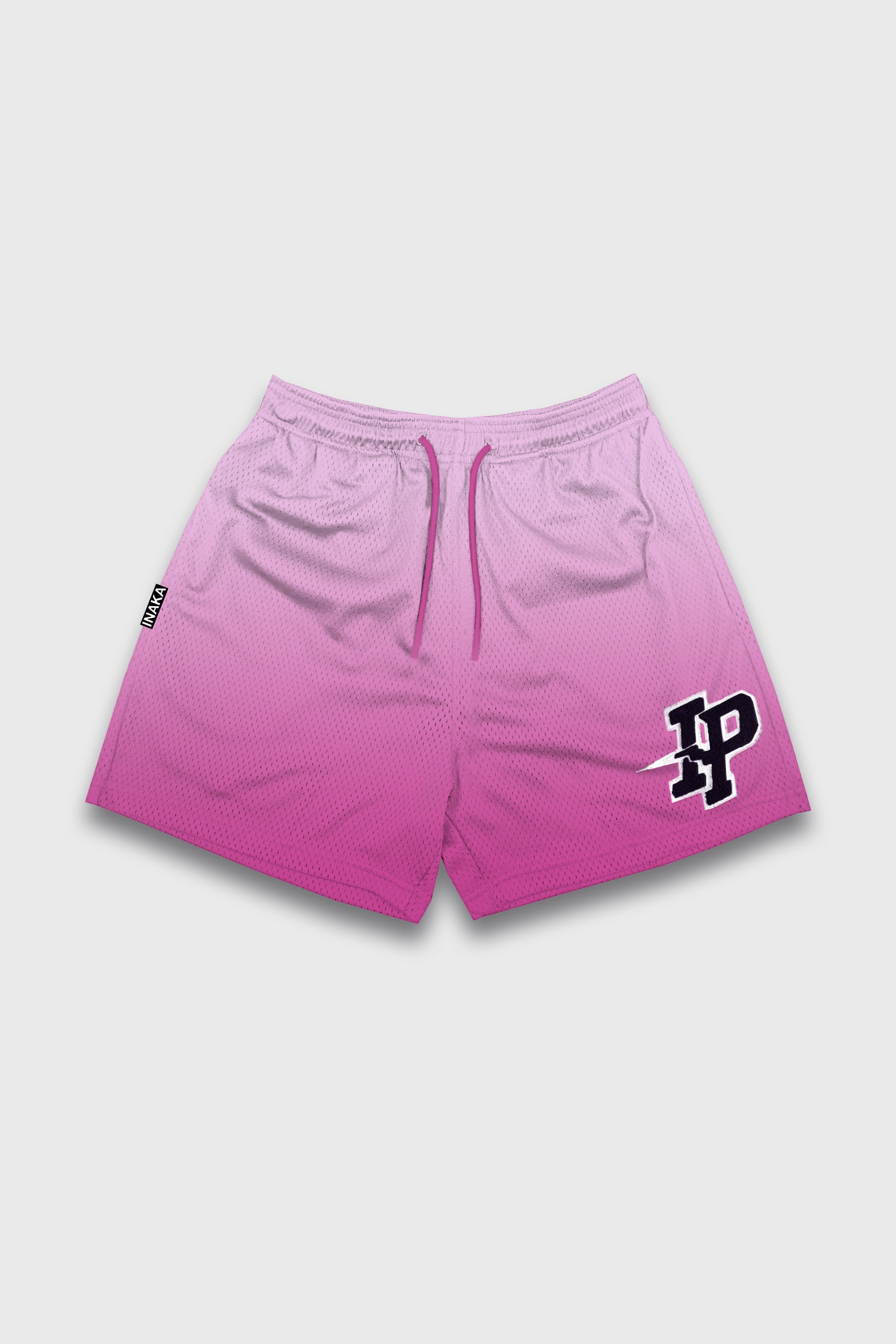 Men's Graphic Mesh Shorts - Pink Gradient