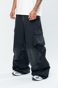 INAKA BAGGY CARGO PANTS - VINTAGE BLACK