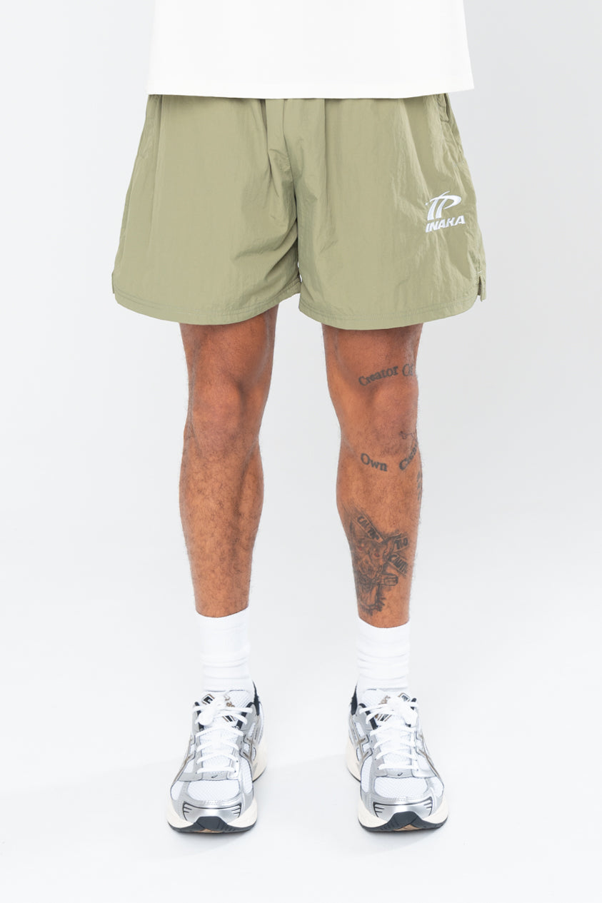 Inaka Power Brown Olive Shorts size L outlet NEW