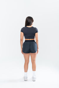 Ivy Cropped Tee - Onyx