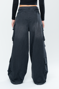 INAKA BAGGY CARGO PANTS - VINTAGE BLACK