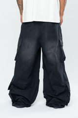 INAKA BAGGY CARGO PANTS - VINTAGE BLACK