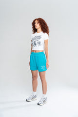 FLORAL GRUNGE BABY TEE - WHITE