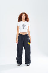 CRUCIFIX BABY TEE - WHITE