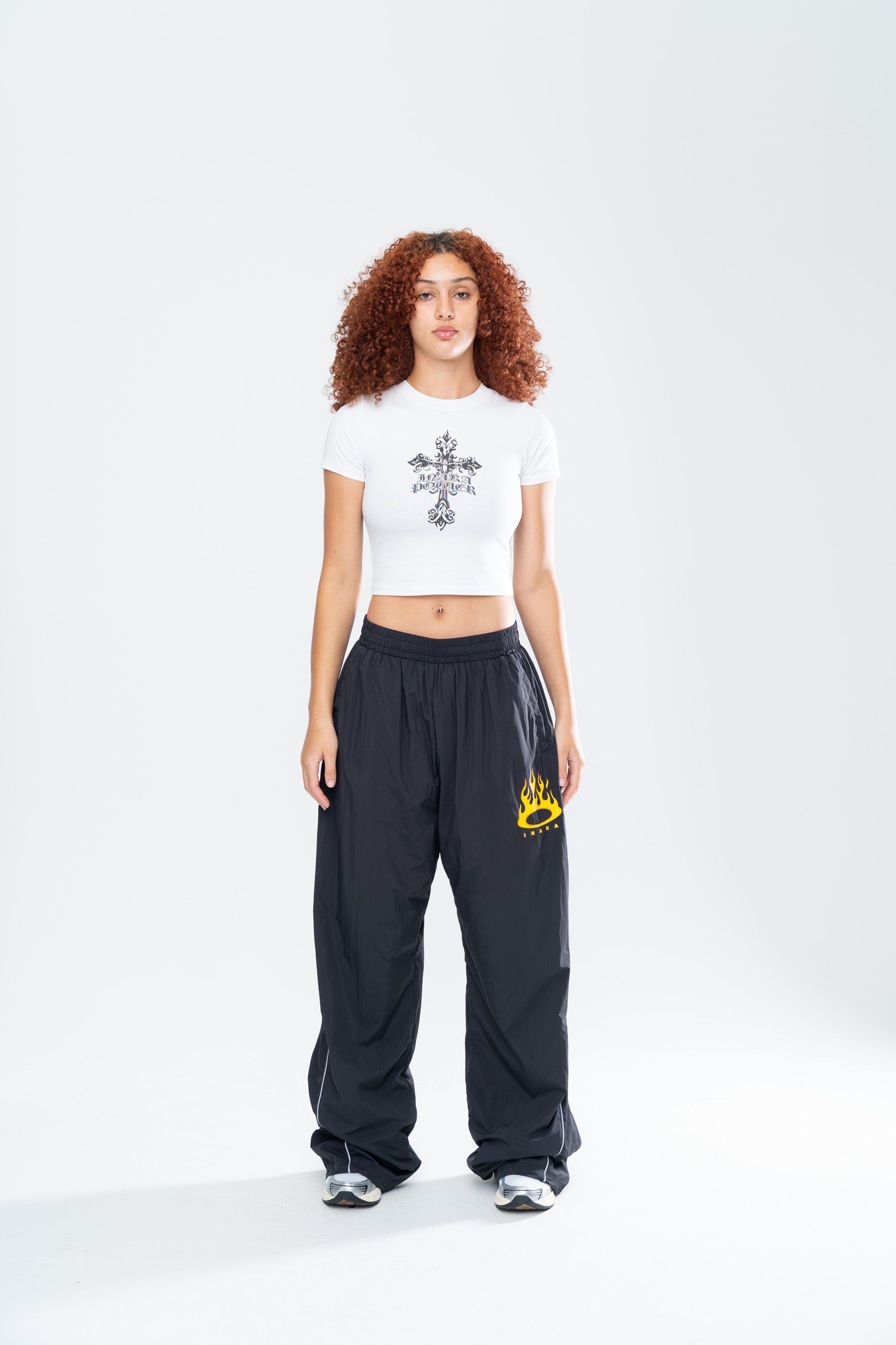 CRUCIFIX BABY TEE - WHITE