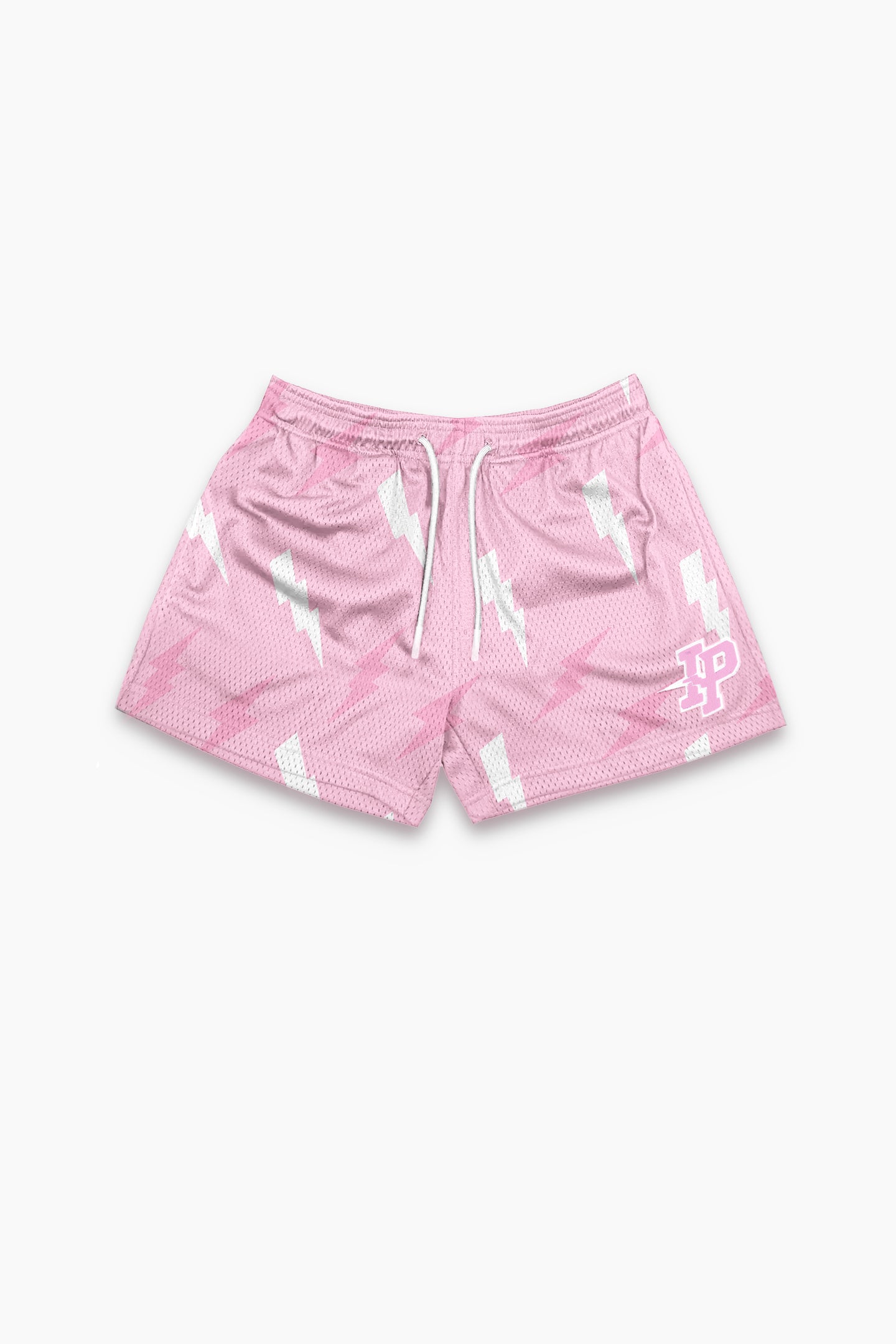 WOMEN’S GRAPHIC MESH SHORTS - SCATTER BOLT PINK