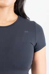 Ivy Cropped Tee - Onyx