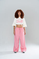 STARLIGHT CROPPED TEE - CREAM/PINK