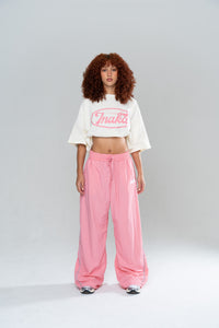 STARLIGHT CROPPED TEE - CREAM/PINK