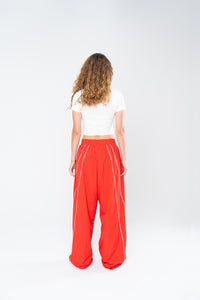 SPORTSWEAR BAGGY TRACK PANTS - RED