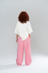 STARLIGHT CROPPED TEE - CREAM/PINK