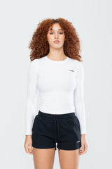 BASICS RIBBED LS - WHITE