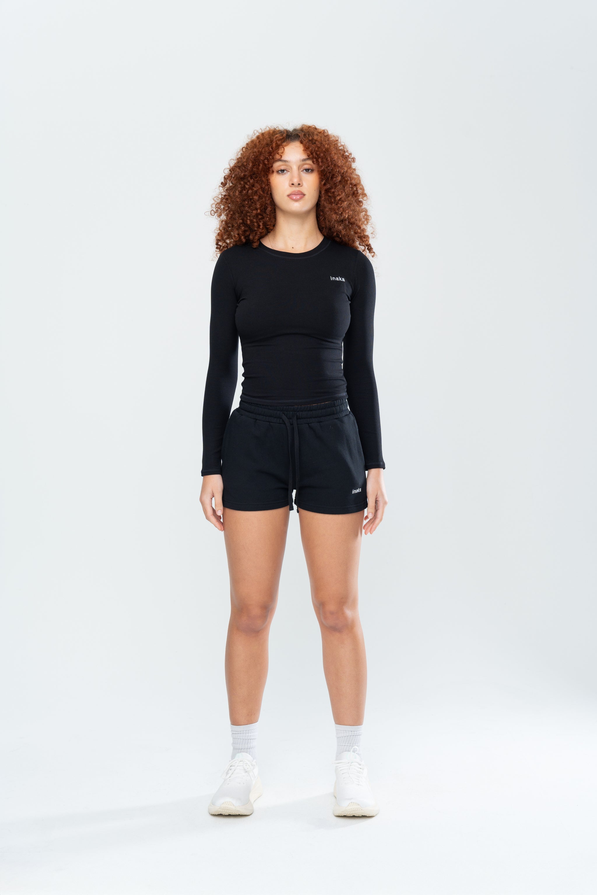 BASICS RIBBED LS - BLACK