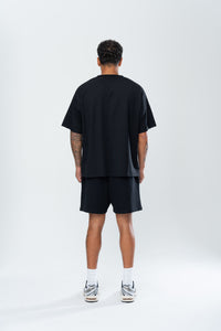 BASICS DISTRESSED TEE - BLACK