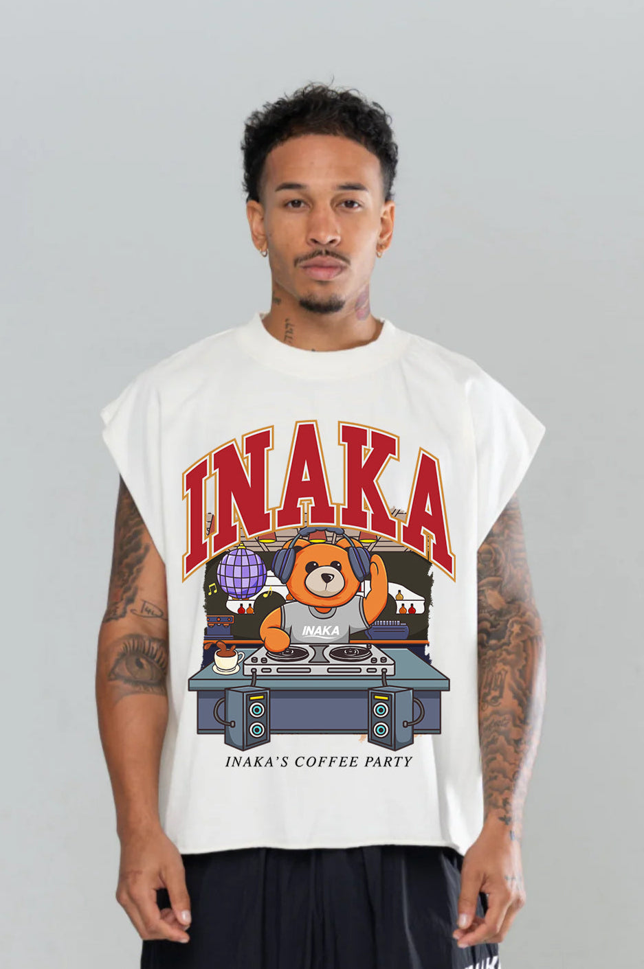 COFFEE PARTY TEDDY CUTOFF - CREAM