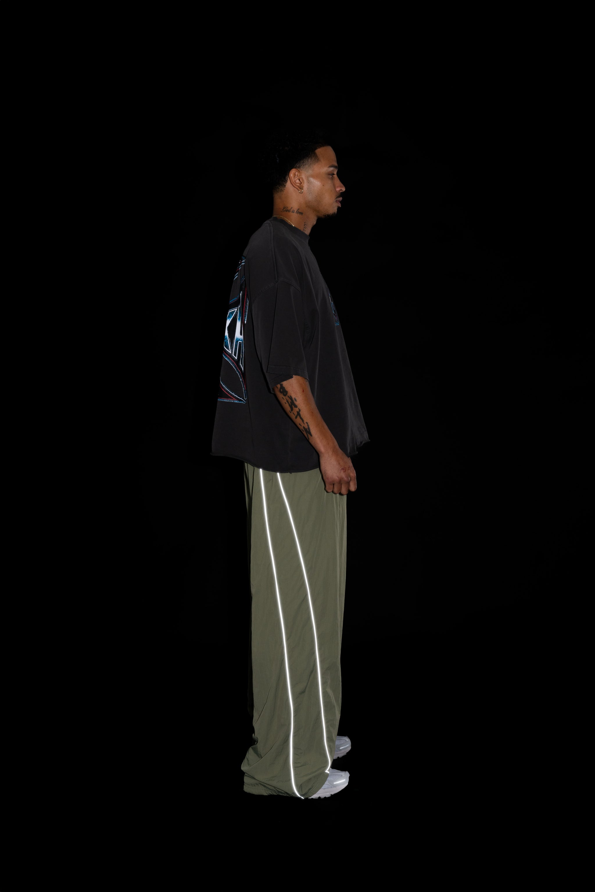 SPORTSWEAR BAGGY TRACK PANTS - OLIVE