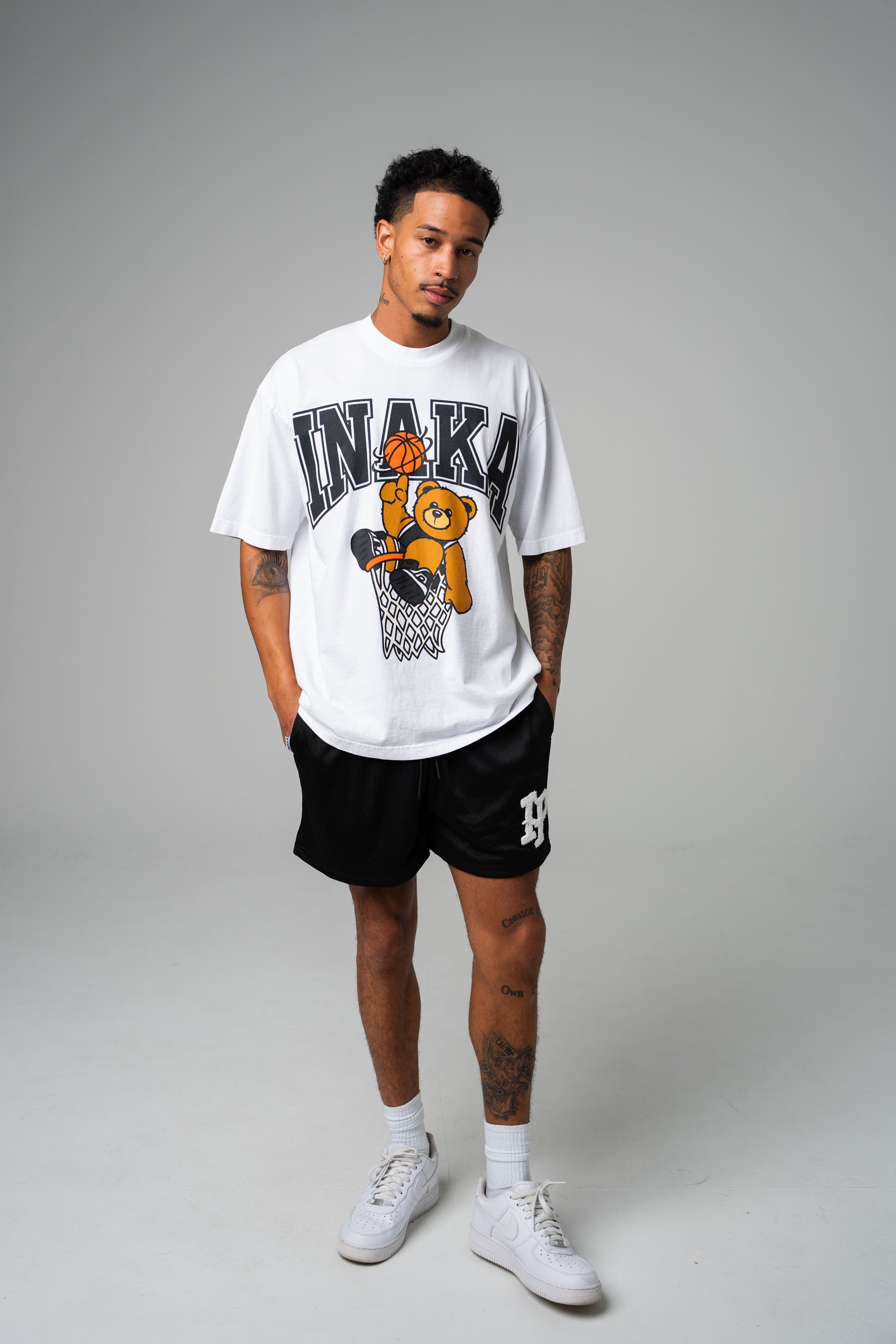 Hoop Teddy Tee - White/Black