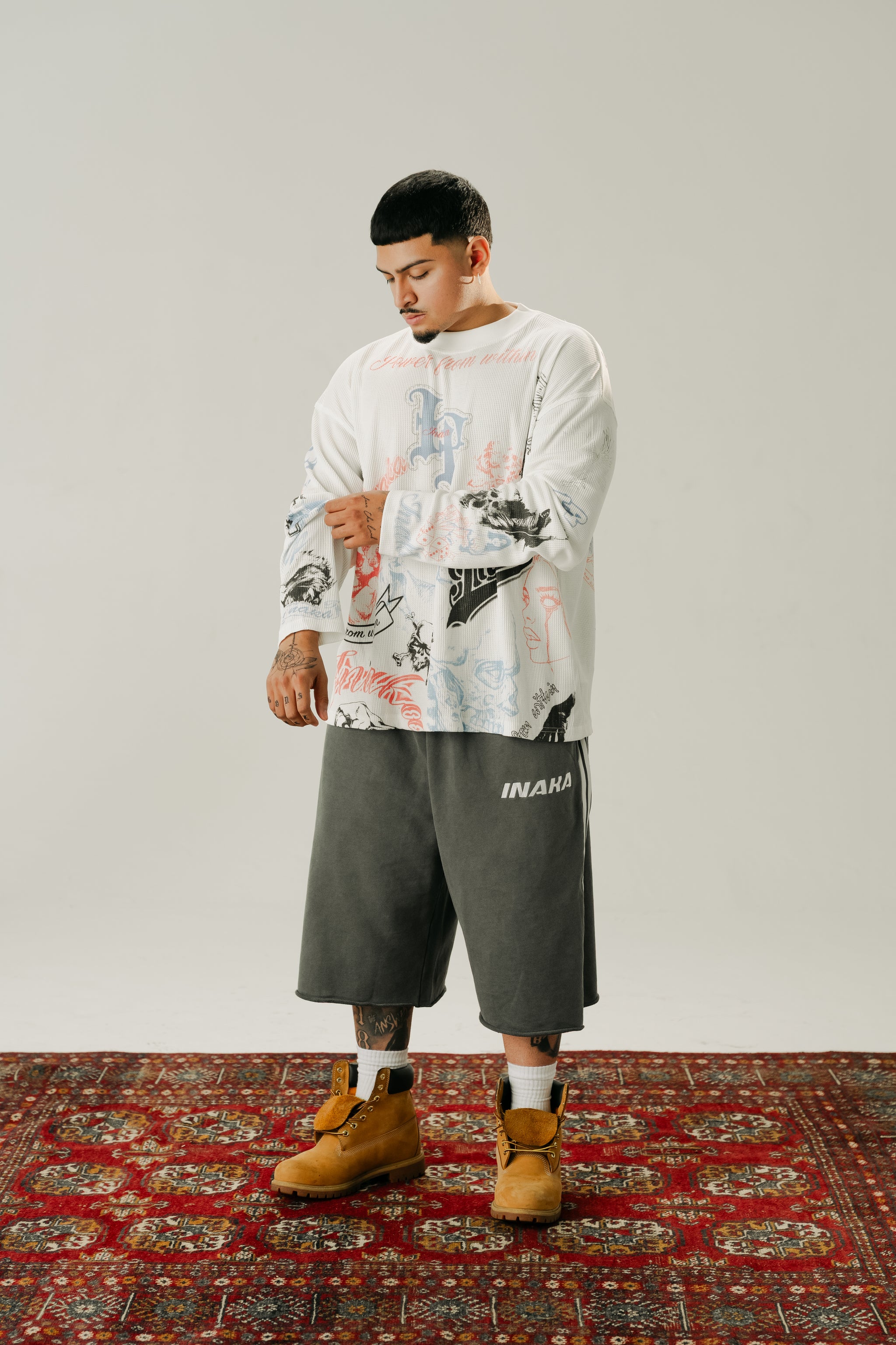 BAGGY SWEAT JORTS - GRAY