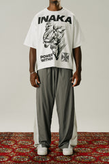 BAGGY TRACKPANTS - GRAY : WHITE