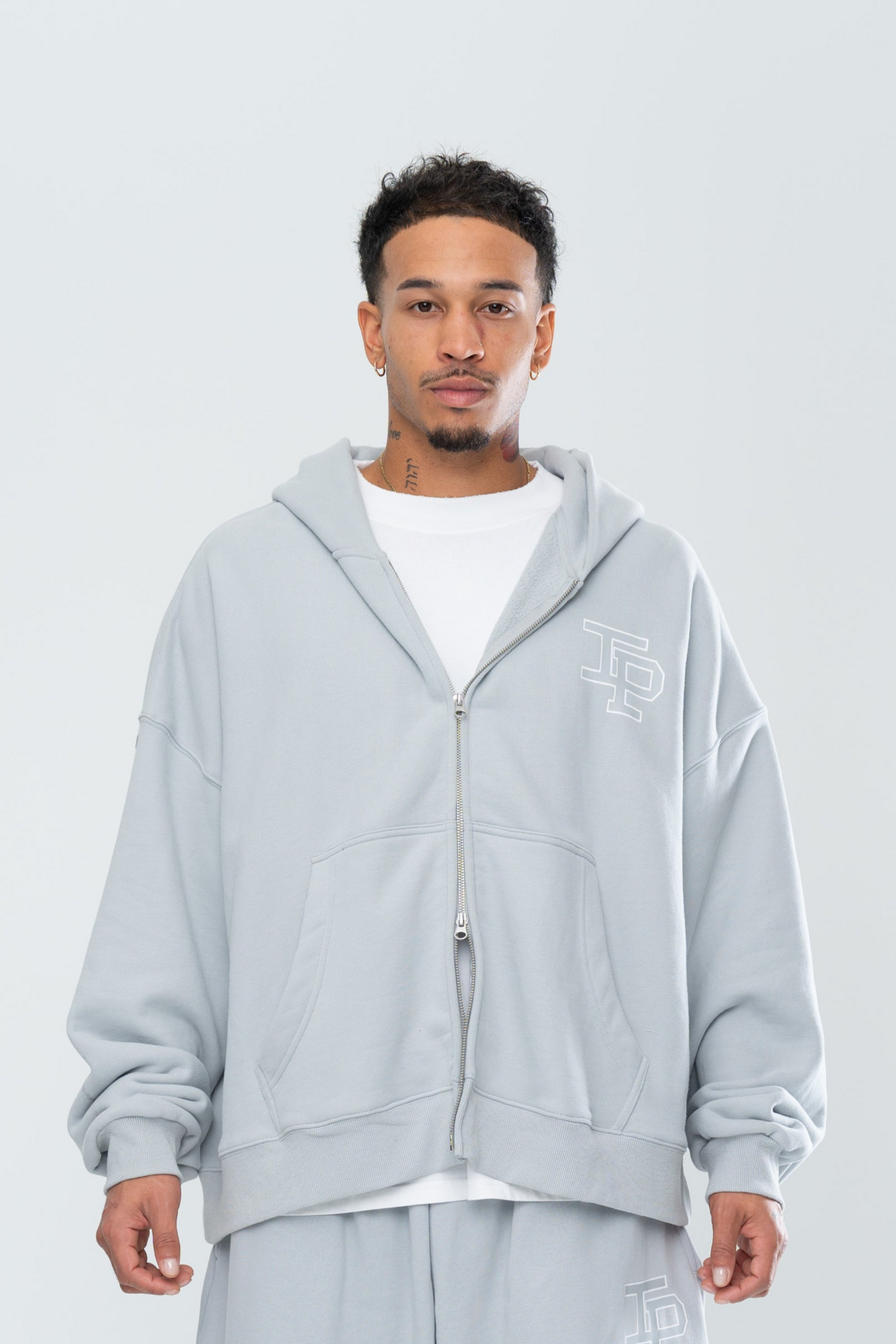 CLASSIC DOUBLE ZIP HOODIE - GREY