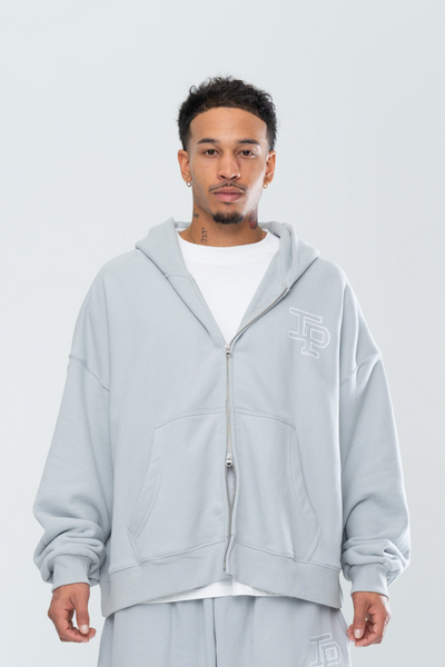 CLASSIC DOUBLE ZIP HOODIE - GREY – Inaka Power