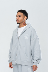 CLASSIC DOUBLE ZIP HOODIE - GREY