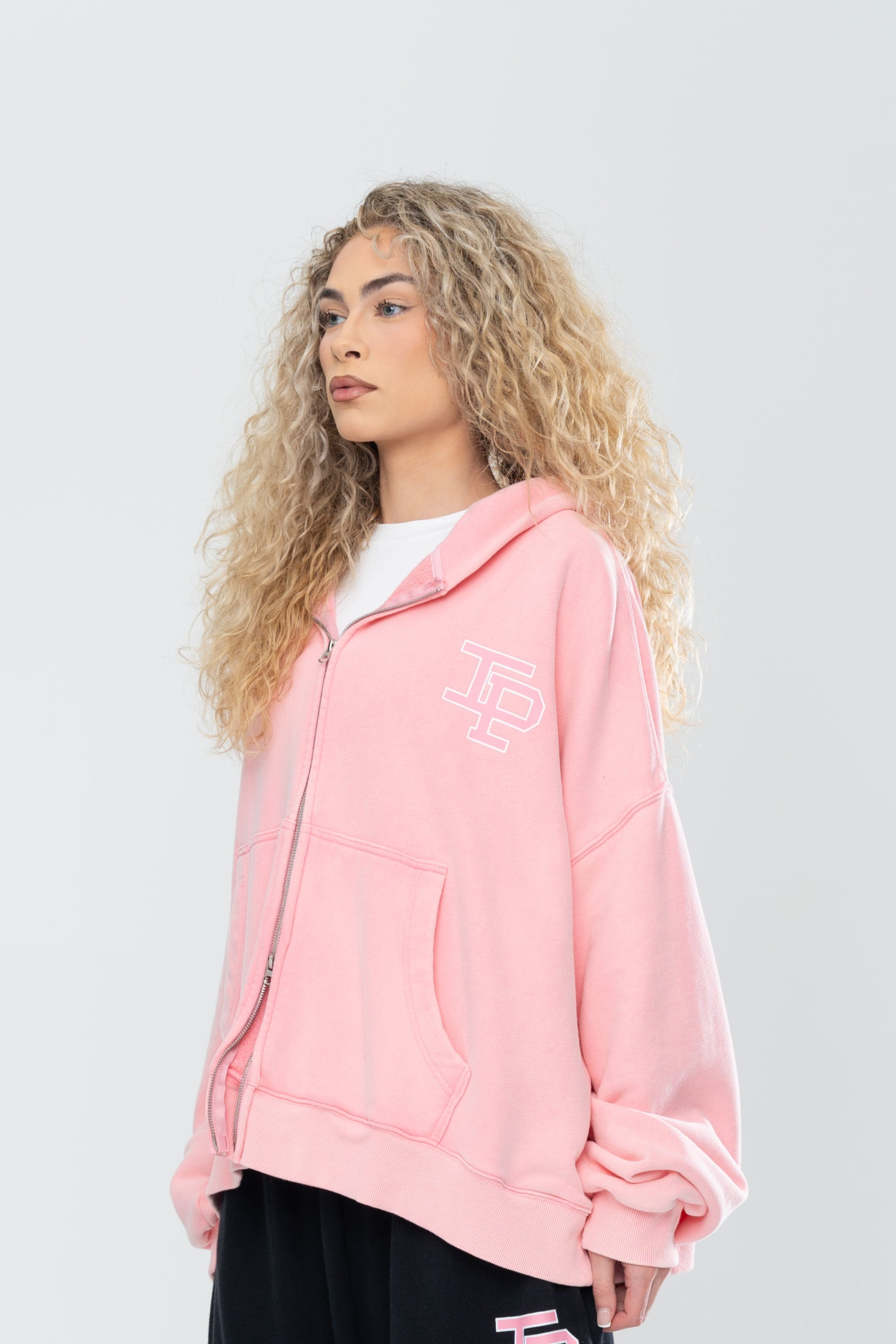 CLASSIC DOUBLE ZIP HOODIE - WASHED PINK