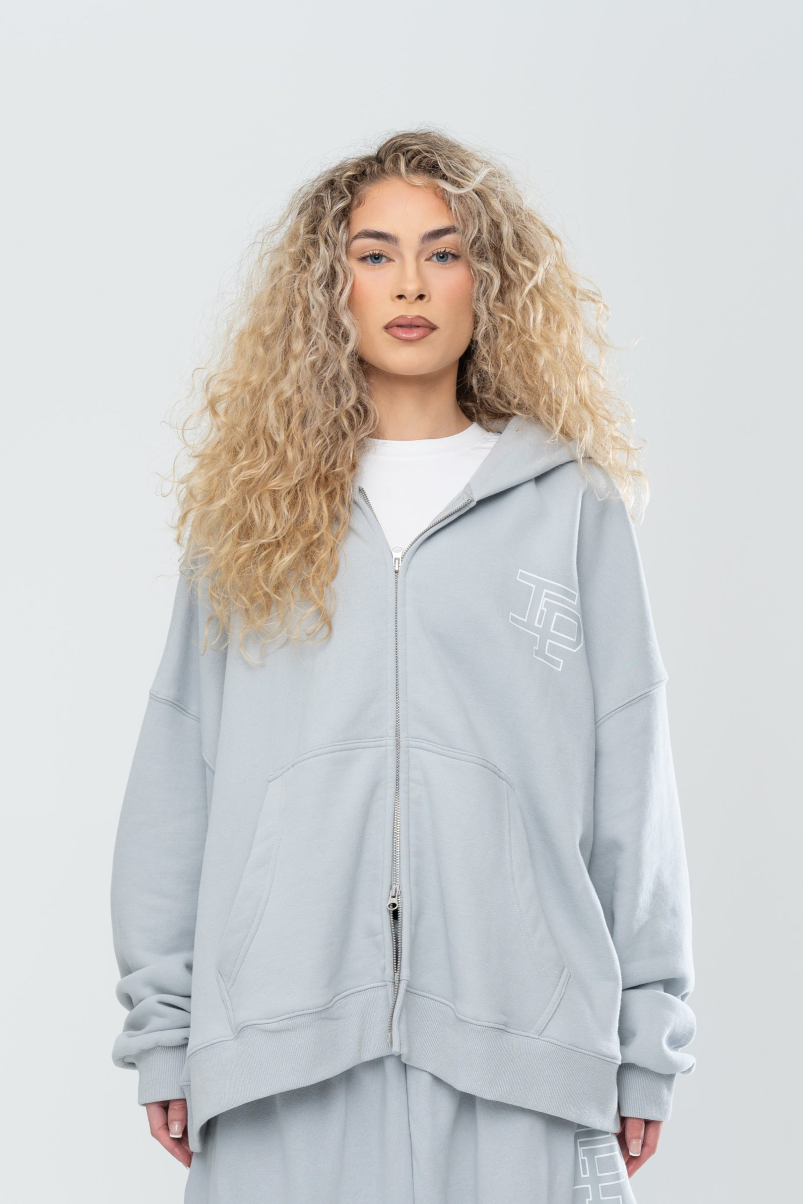 CLASSIC DOUBLE ZIP HOODIE - GREY