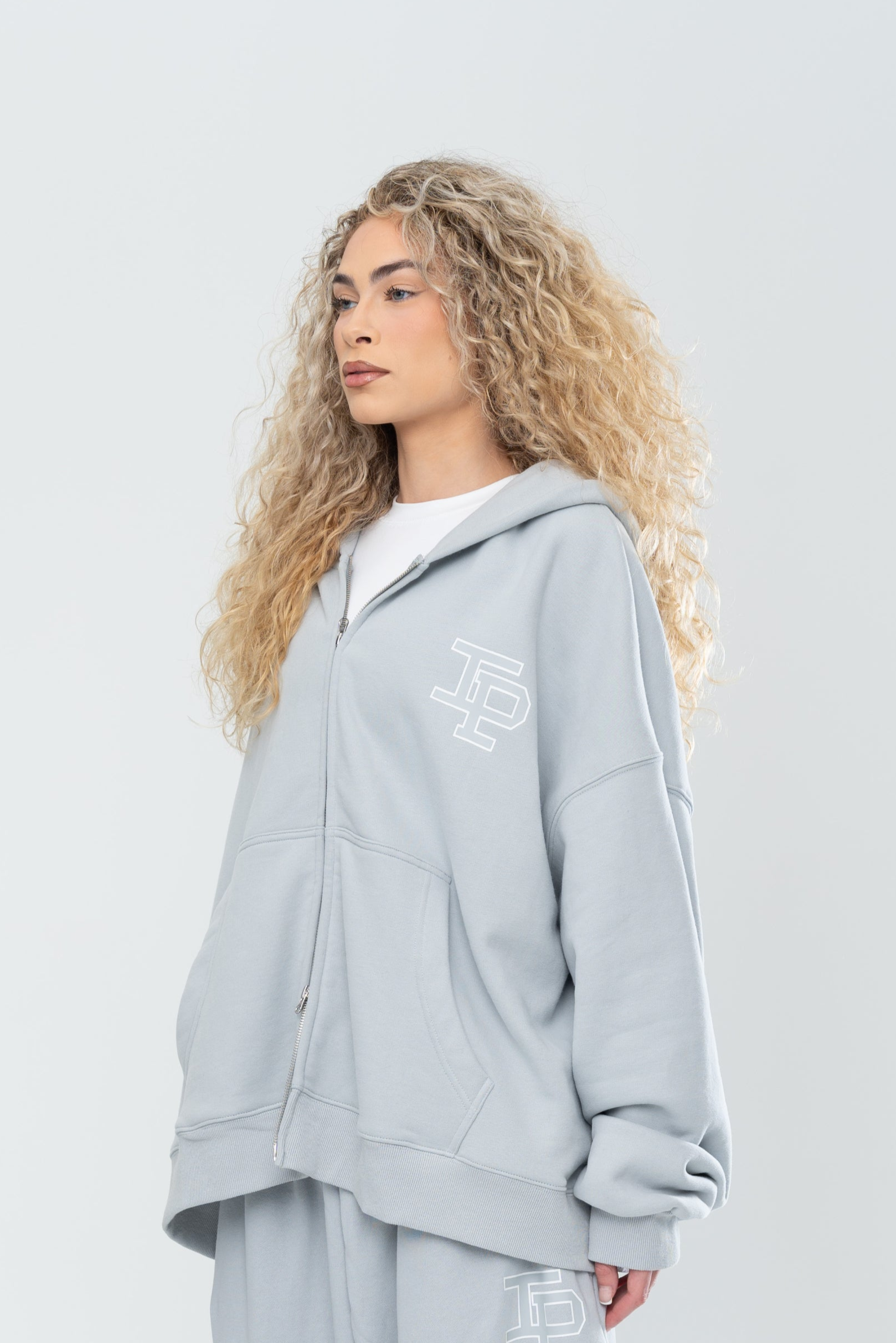 CLASSIC DOUBLE ZIP HOODIE - GREY