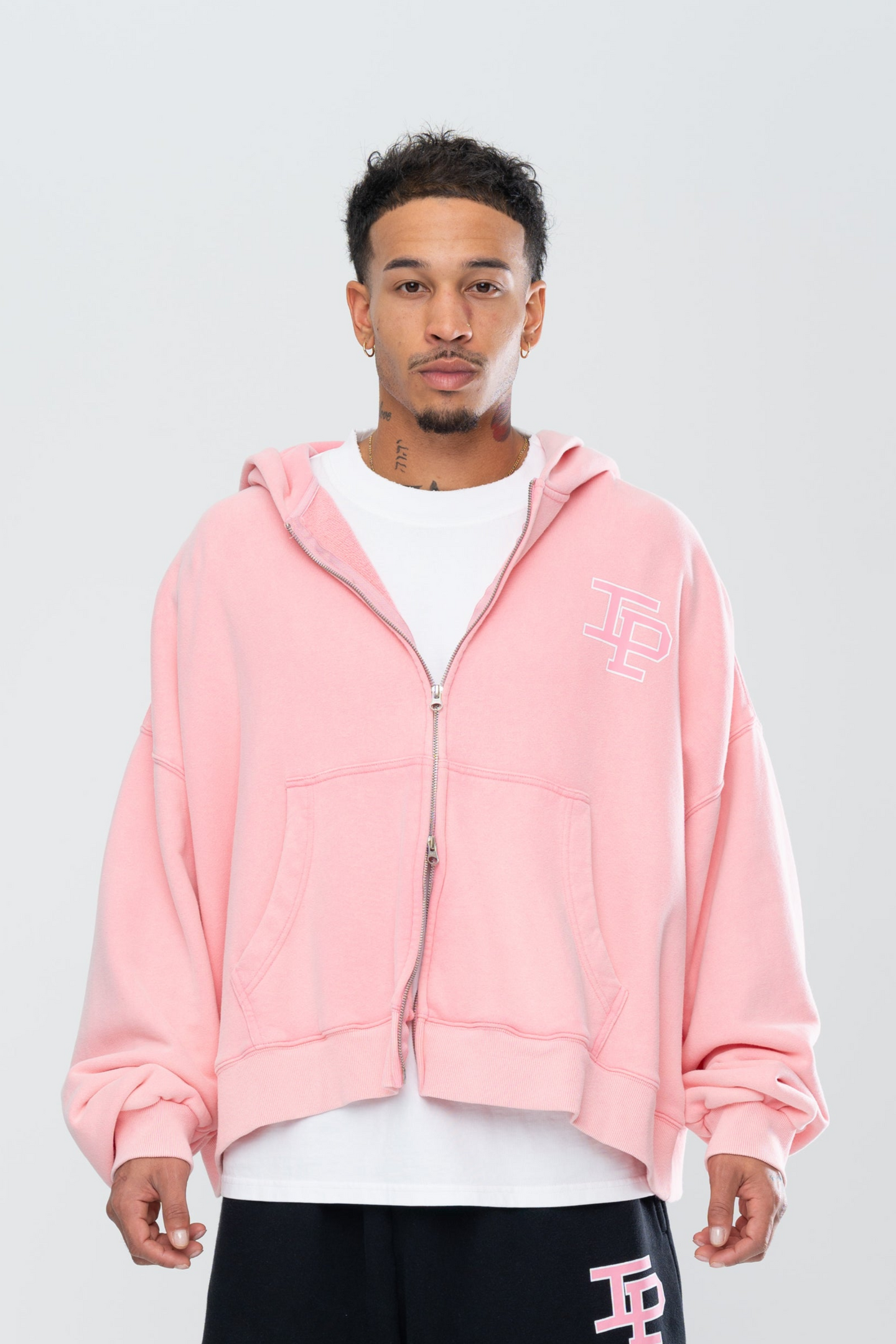 CLASSIC DOUBLE ZIP HOODIE - WASHED PINK