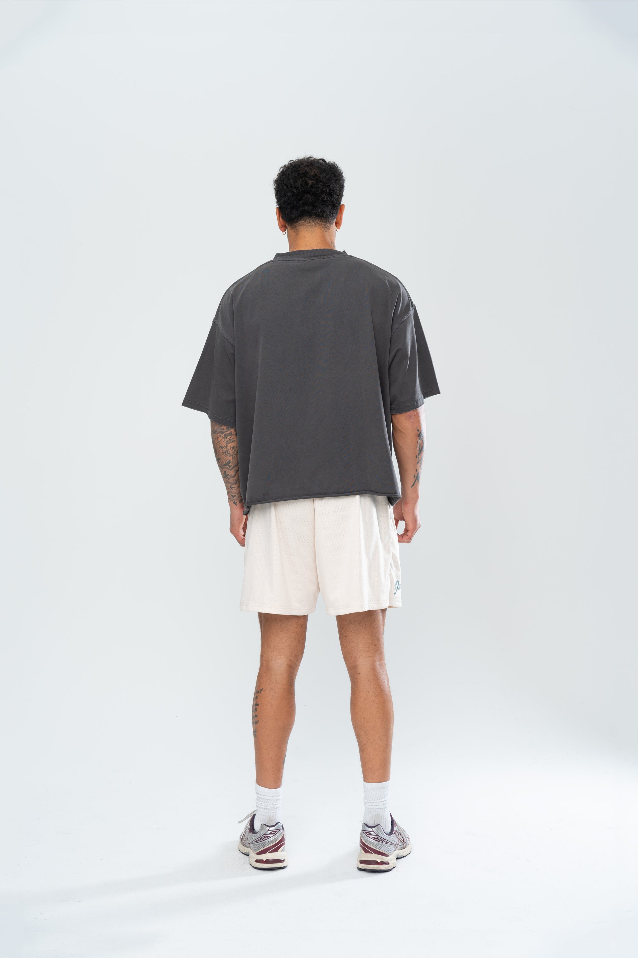 CLASSIC MESH SHORTS - CREAM/FOREST GREEN