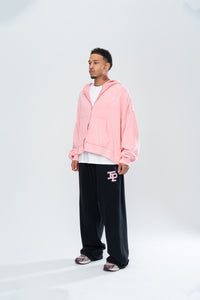 CLASSIC DOUBLE ZIP HOODIE - WASHED PINK