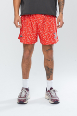 CLASSIC PAISLEY MESH SHORTS - RED