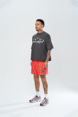 CLASSIC PAISLEY MESH SHORTS - RED