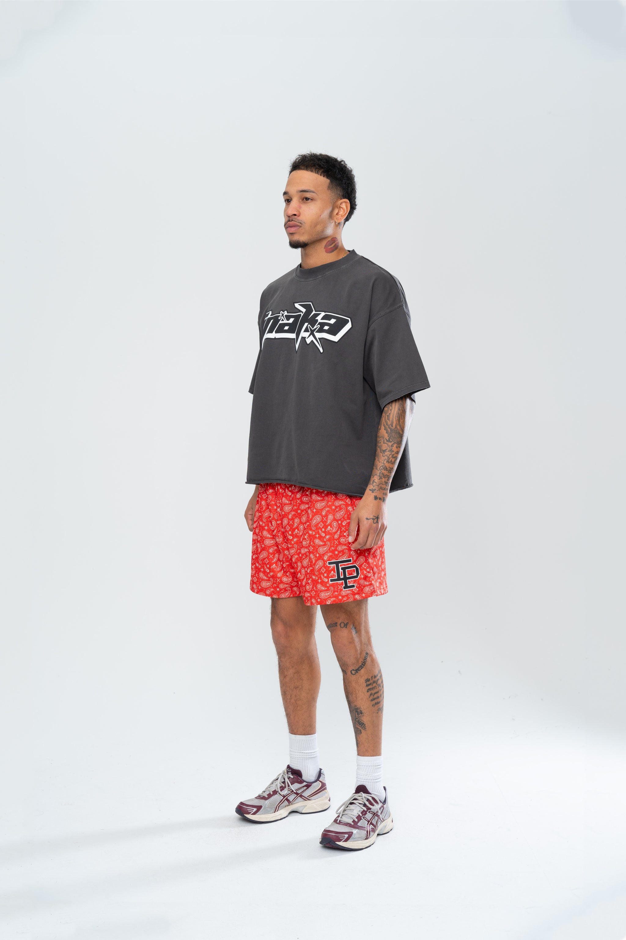 CLASSIC PAISLEY MESH SHORTS - RED