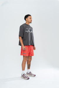 CLASSIC PAISLEY MESH SHORTS - RED