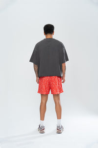 CLASSIC PAISLEY MESH SHORTS - RED